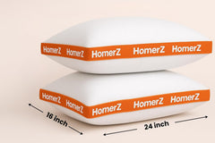 Premium Smart Gusset Pillow, Virgin Fiber, Plush Peach Fabric, Standard Size - 16 X 24 Inch | White Pillow, Breathable, ?Machine Wash, Rectangular Shape, Bed Pillow - Set Of 2