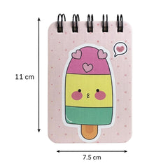 Spiral Pocket Notebook, Cute Mini Notepad, Handy Notebook For School, Office (Icecream) Pack Of 1