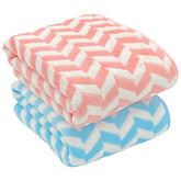 Patpug Coral Microfiber Ultrasoft Comfortable Highly Absorbent Quick Drying Large Bath Towel 700 Gsm (Blue & Pink)- Pack Of 2