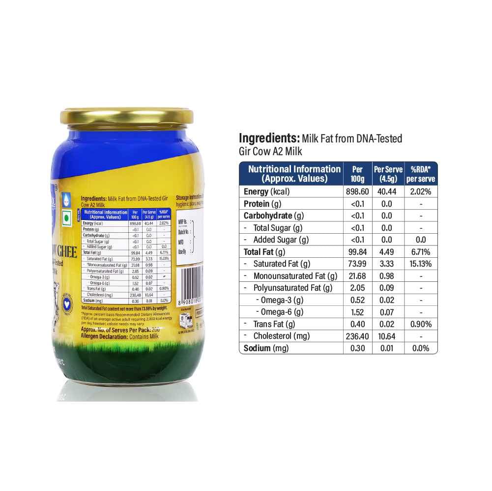 Pure Natural A2 Desi Gir Cow Ghee By Hari:Bol | Pure Healthy Cow Ghee Perfect For Weight Management | (1 Litr) 33.8 Ounce | Jar Pack Pure Natural A2 Desi Gir Cow Ghee By Hari:Bol | Pure Healthy Cow Ghee Perfect For Weight Management | (1 Litr) 33.8 Ounce | Jar Pack