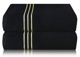 Tiqh Organic Cotton Thick & Plush Hand, Gym & Workout Hand Towel 400 Gsm - Set Of 2 (Black)