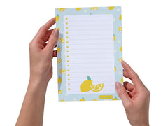 A5 Notes/To Do List Notepad, Beautiful Checklist Pad, Tear-Off Sheets (Lemon, Yellow) Pack Of 1