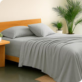 Double Bedsheet For Queen Size With 2 Matching Pillow Cover - 90 X 100 Inches, Light Grey | Breathable & Durable, Soft Touch & Perfect For All Seasons