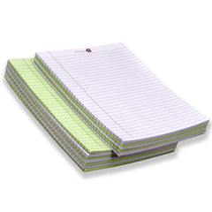 Daily Writing Notepad Ruled 10.5x8.5 - Inch 50-Sheet Lined, Green & White - Pack Of 12