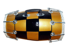 Wooden Musical Dholak Instrument Drum Nuts & Bolt With Bag - Light Yellow | Perfectly Symmetric Round Dholak - Dholak For Festival, Wedding, Satsang | Very Easy To Tune