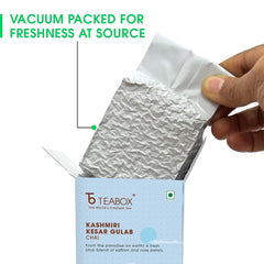 Teabox Kashmiri Kesar Gulab Chai Tea - 250gm, 8.8 Ounce | Mixed With The World'S Rarest Saffron & Light Scented Roses - From The Everlasting Beauty Of The Kashmir Valley | Medium Caffeine