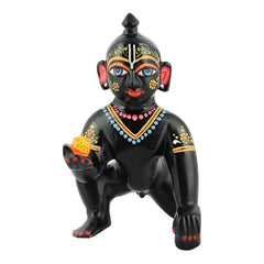 Ashtadhatu Brass Laddu Gopal Idol, Bal Gopal Ji, Black, Brass Idol - 3 Inch, Baby Krishna Thakur Ji Murti, Black Handmade Statue, Home Decor, Kanha Ji Idol