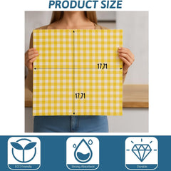 Am Safe Xam Safe X 100% Cotton Kitchen Towels 200 Gsm | Dish Cloths, Table & Fridge Cleaning, Roti Napkins -Pack Of 3 (Yellow & White)