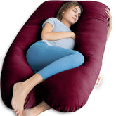 U Shaped Pillow, Pregnancy Pillow For Pregnant Women, Maternity Pillow, Maroon | Pregnancy Gifts For Women, Maternity Soft Pillows For Pregnancy Sleeping, Washable Velvet Cover