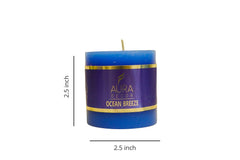 OCEAN BREEZE FRAGRANCE PILLAR CANDLE SET OF 2 FOR ROMANTIC CANDLE