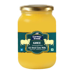 Pure A2 Desi Cow Ghee By Farmer Fresh | Highly Nutritious Rich Flavor & Ayurvedic Benefits Pure Desi Ghee For Good Health | (1 Litr) 33.8 Ounce | Jar Pack