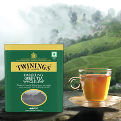 Twinings Darjeeling Whole Leaf Green Tea - 50gm, 1.7 Ounce | Delicate Flavor, Mystical & Enchanting - High Caffeine Loose Leaf Tea | Light Flavor Strength