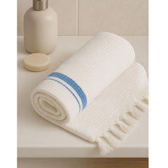 Pixel Home Decor Bath Towel 250 Gsm | Easy For Travel Micro Waffle Cotton Bath Towel (Blue)