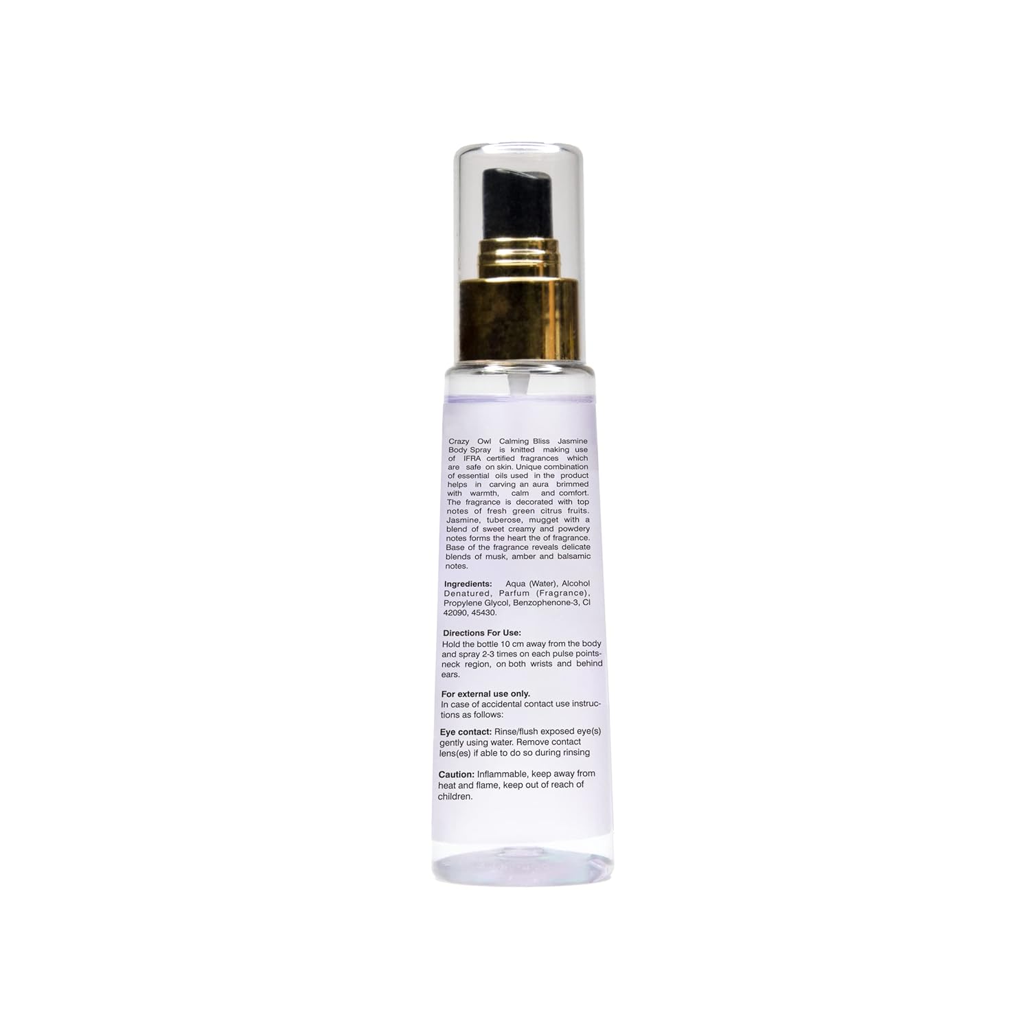 Crazy Owl Calming Bliss Jasmine Body Spray 100ml 3.4 Fl.oz. Perfect For Daily Use, Long Lasting, No Gas, Everyday Deodorant | For Unisex Crazy Owl Calming Bliss Jasmine Body Spray 100ml 3.4 Fl.oz. Perfect For Daily Use, Long Lasting, No Gas, Everyday Deodorant | For Unisex
