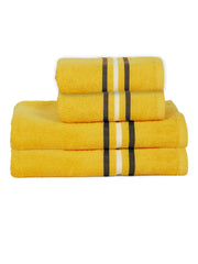 Cortina Cotton Ultra Soft 2 Bath & 2 Hand Towel 1400 Gsm (Yellow) - 4 Pcs
