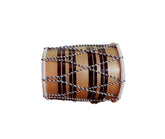 Premium Handcrafted Mini Dholak For Kids - Brown | Perfectly Symmetric Round Dholak - Dholak For Festival, Wedding, Satsang | Punjabi Dhol Drum, Housewarming Gifts