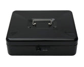 Metal Cash Box With Number Combination Lock, Size - Large, Colour - Black, Material - Iron, Special Feature - Removable Tray
