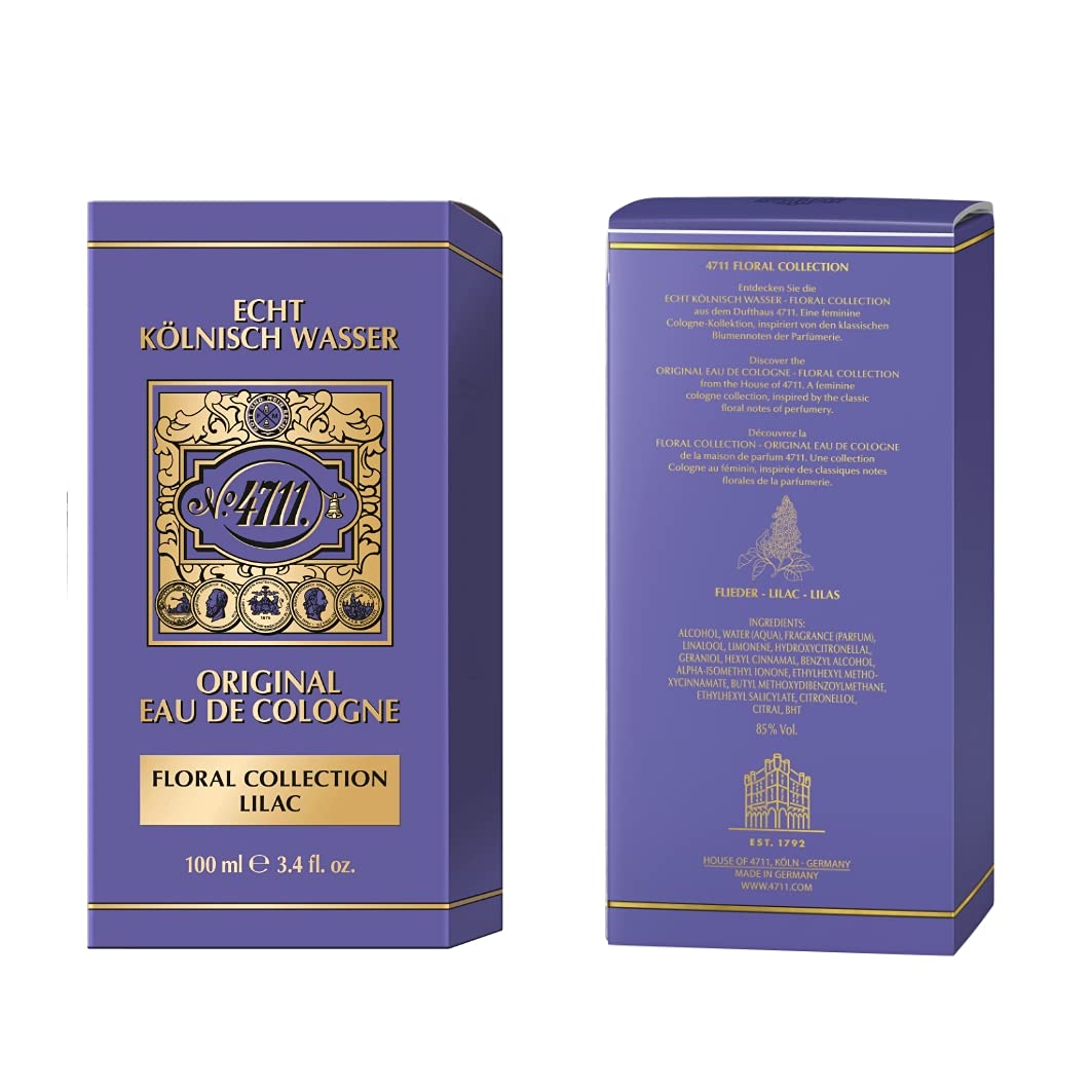 4711 Kolnisch Wasser Floral Collection Lilac Eau De Cologne 100ml 3.4 Fl.oz. | Perfect Gift For Boyfriend 4711 Kolnisch Wasser Floral Collection Lilac Eau De Cologne 100ml 3.4 Fl.oz. | Perfect Gift For Boyfriend