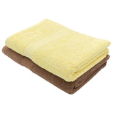 Patpug 100% Indian Ultra Soft Cotton Bath Towel 900 Gsm | Highly Absorbent Quick Drying Towel (Coffee Brown & Sunray Yellow) - Pack Of 2