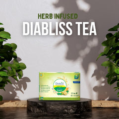 Diabliss Premix Instant Lemon Green Tea With Diabetic Friendly Sugar - 90 Sachets, Pack Of 3 X 300gm, 10.5 Ounce Each | Low Glycemic Index, No Chemical Sweeteners - Caffeine Free