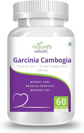 Natures Velvet Lifecare Garcinia Cambogia Pure Extract 500mg It Helps In Maintaining Cholesterol Level | 60 Veggie Capsules 100gm 0.2lbs