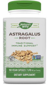 Nature's Way Astragalus Root, Supports Traditional Immune Health, Gluten Free, Vegan, Non Gmo | 180 Vegan Capsules 200gm 0.4lbs