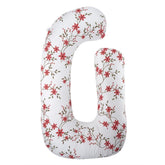 Pregnancy Pillow, J Shaped Pillow, Maternity Pillow For Sleeping - White Color | 100% Cotton Pillow For Pregnant Mothers | Breathable & No Heat Fabric | Full Body Support For Better Sleep
