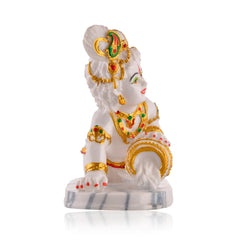 Laddu Gopal Murti, Baby Krishna Idol, Makhan Krishan Statue, White, Marble Idol, Handcrafted Gopal Ji, Perfect For Worship & Home Décor, All Occasions