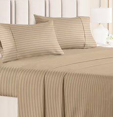 King Bedsheet With 2 King Size Pillow Covers - 90 X 100 Inches, Beige | Double Bed 210 Thread Count Pure Cotton - Ideal For House, Guest Room, Hotel