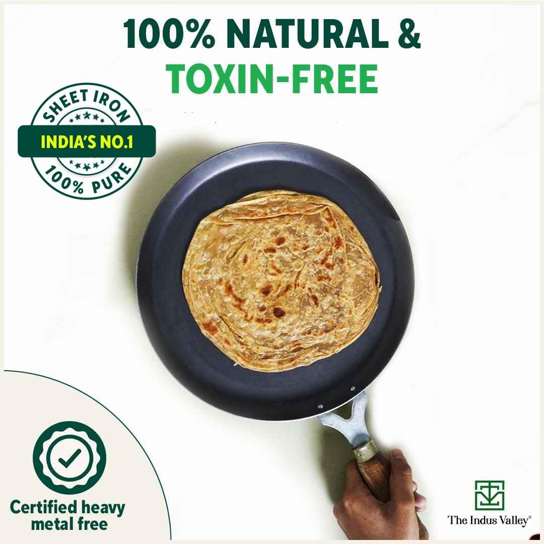 Pre-Seasoned Iron Cookware Set - Fry Pan 24.7 Cm + Tawa 26 Cm | Kitchen Cooking Combo Pots & Pans Set Of 2 Pcs - Naturally Nonstick, Toxin-Free, No Harmful Chemical Coatings Pre-Seasoned Iron Cookware Set - Fry Pan 24.7 Cm + Tawa 26 Cm | Kitchen Cooking Combo Pots & Pans Set Of 2 Pcs - Naturally Nonstick, Toxin-Free, No Harmful Chemical Coatings