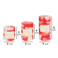 APPLE CINNAMON CHUNK FRAGRANCE CANDLE SET OF 3 | 3 *4 *6INCH EACH BEST GIFT SET