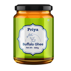 Organic Buffalo Ghee By Priya | Good Source Of Vitamin A, Delicious & Nutritious Healthy Desi Ghee | (400ml) 13.5 Ounce | Jar Pack