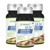 Madren Healthcare Korean Red Ginseng Capsules Strength, Energy, Vitality, Performance & Fatigue | 60 Veg Capsules 100gm 0.2lbs Each Pack Of 3