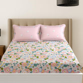Double Bedsheet For Queen Size Bed With 2 Pillow Covers - 90 X 100 Inches, Multicolor | Soft, Breathable & Fade Resistant | Crafted For Luxurious Softness & Comfort