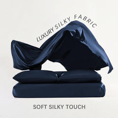 1 Double Bedsheet For King Size With 2 Pillow Covers - 108 X 108 Inches, Navy Blue | Perfect For Romantic Night, Excellent Gift For All Celebrations Bedsheet