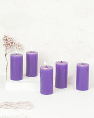 OCEAN BREEZE FRAGRANCE PILLAR CANDLE SET OF 5 | LONG BURNING TIME | GIFT SET