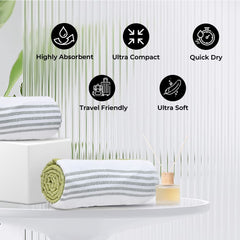 The Better Home Cotton Large Size Bath Towel 600 Gsm | Soft Towel For Men Women Anti-Odour High Absorbency Quick Dry Towel (Green) - 2 Pcs