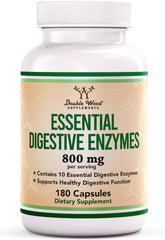 Urban Star Digestive Enzymes 800mg Blend Of All 10 Most Essential Digestive & Pancreatic Enzymes Amylase, Lipase, Bromelain, Lactase Etc | 180 Capsules, 300gm 0.66lbs