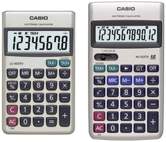 Casio HL-122TV Portable Calculator With Metal Faceplate & GT Key, 12 Digit & Casio LC403TV Portable Calculator With Metal Faceplate