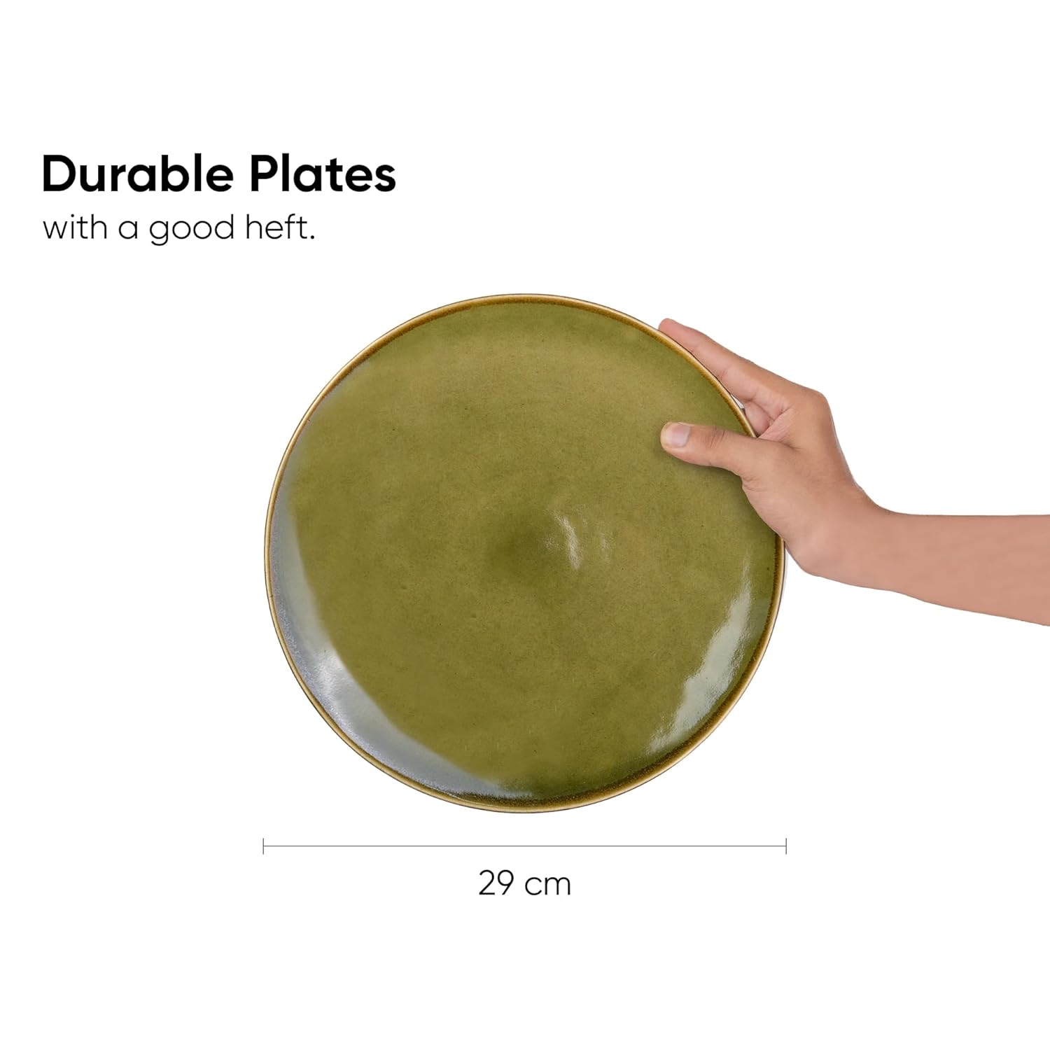 Ceramic Dinner Plates Set Of 6 Pieces, Mehndi Ombre | Ceramic Plates Set - Glossy Finish Plate Set | Premium Stoneware Ceramic Dinner Plates - Microwave Safe & Chip Resistant Ceramic Dinner Plates Set Of 6 Pieces, Mehndi Ombre | Ceramic Plates Set - Glossy Finish Plate Set | Premium Stoneware Ceramic Dinner Plates - Microwave Safe & Chip Resistant