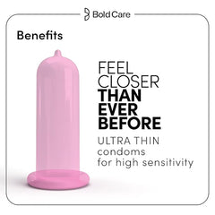 Bold Care 404 Super Ultra Thin Bubblegum Flavored Condoms For Men - (Pack Of 3)