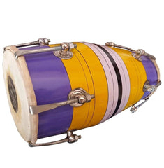 Baby Size 13 Inch Dholak With Bag Hand Percussion Drum - Indian Folk Musical Instrument | Perfectly Symmetric Round Dholak, Nickel Plated Bolts & Nuts