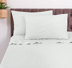 King Size Elastic Fitted Bedsheet With 2 Pillow Covers - 108 X 108 Inches, White | Premium Fabric Is Lightweight, Soft & Comfortable