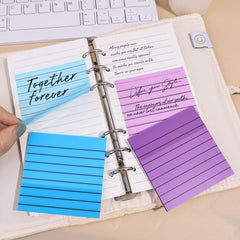 Transparent Memo Sticky Notes, 50 Sheets Sticky Pet Note, Line Designed, Blue - Pack Of 3