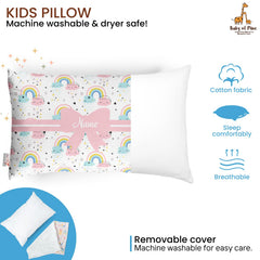 Personalized Pillow For Kids, Super Soft Cotton Kids Cushion - 12 X 18 Inches | Custom Name, For 5 Years Old Kids, Adorable Prints | For Head, Neck Support Baby Pillow - Pillow 17