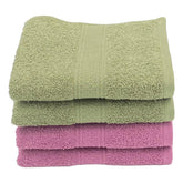 Patpug 100% Indian Ultra Soft Cotton Hand Towel 800 Gsm | For Gym, Workout, Yoga, Wash Basin (Mahogany & Olive Green) - 4 Piece