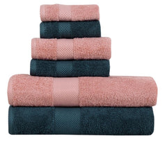 Fash Home International Micro Twist Towel 1800 Gsm Combo - 2 Bath + 2 Hand + 2 Face Towel (Charcoal Grey & Cosmic Beige) - 6 Pcs