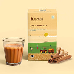 Teabox Punjabi Masala Chai Tea - 250gm, 8.8 Ounce | Blended With Fennel, Black Pepper, Cardamom, Cinnamon, Clove, & Ginger - Inspired By The Vibrant Culture Of Punjab | Medium Caffeine