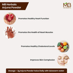 Mb Herbals Arjuna Bark Powder, Also Promotes Healing Of Soft Tissues And Intenal Organs | 227gm 0.5lbs