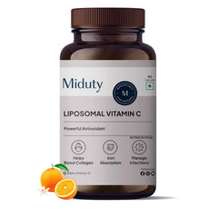 Miduty Liposomal Vitamin C Supplement Bioavailability, Antioxidant Vitamin, Skin Rejuvenation & Immunity Booster Body Detoxification Zeal Technology | 90 Capsules , 150gm 0.3lbs